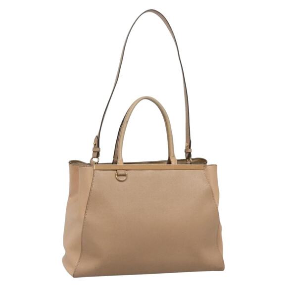 FENDI To Joule Hand Bag Leather Beige Gold - Picture 1 of 13